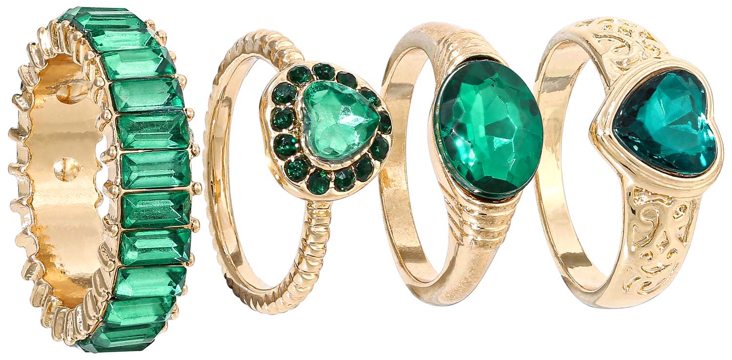 Set de anillos - Emerald Green