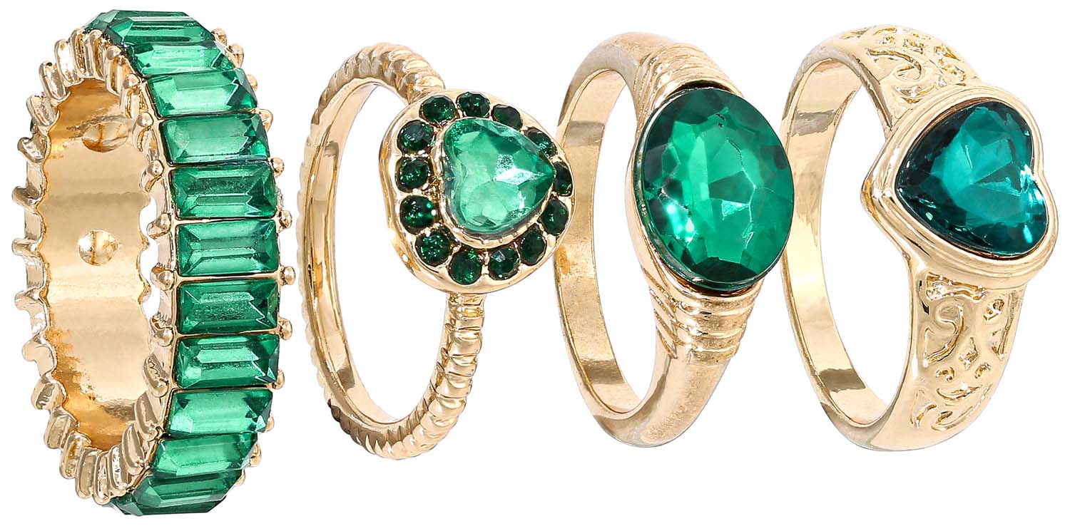 Set di anelli - Emerald Green