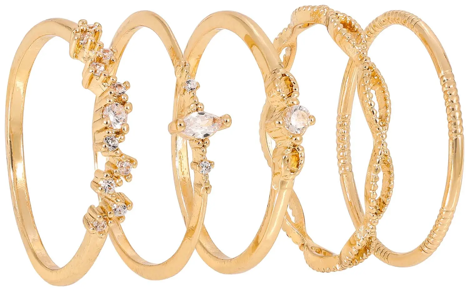 Set de anillos - Golden Sparkles