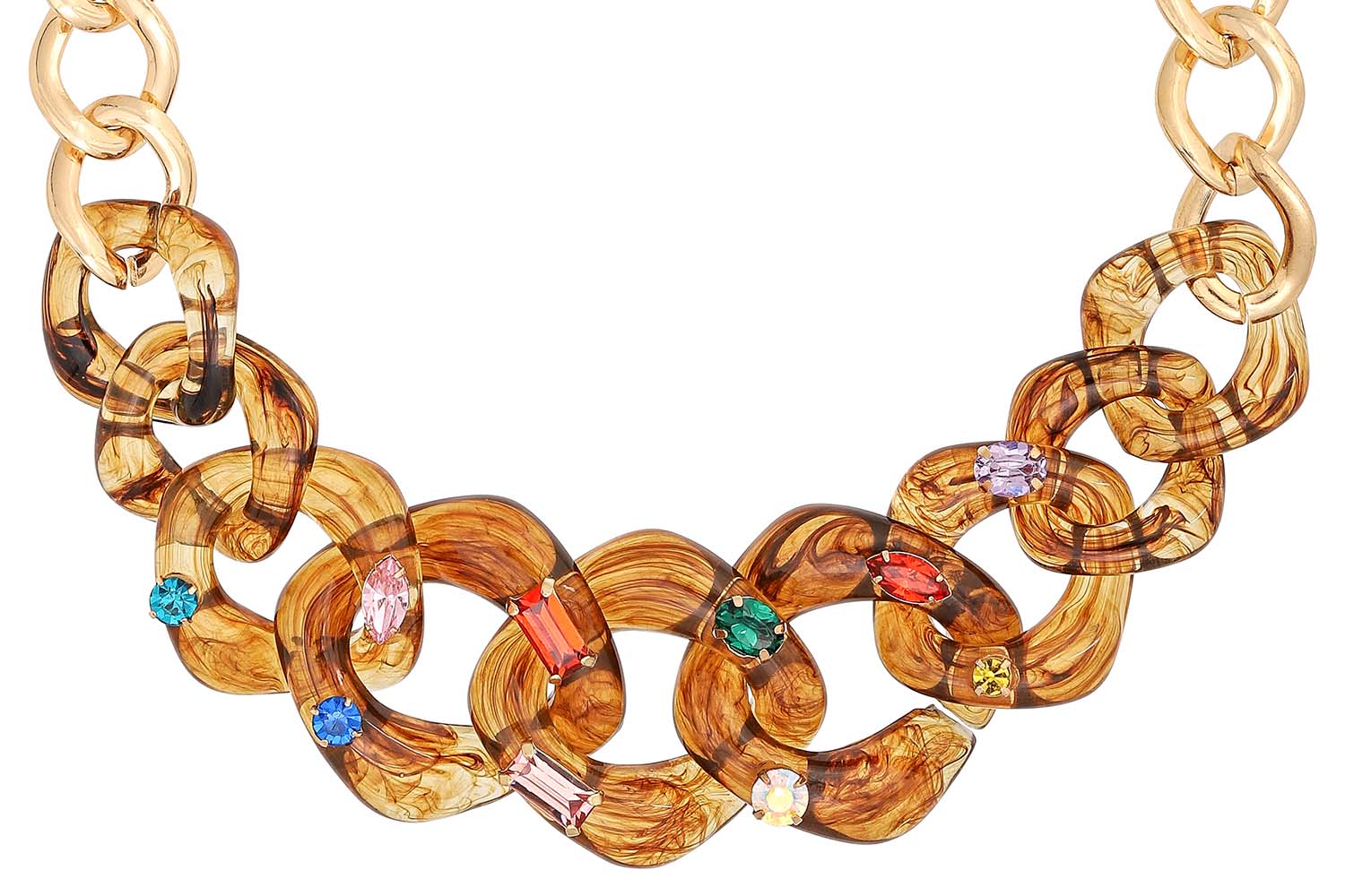 Sieraden Chains Statement kettingen Fossil Statement ketting goud glitter-achtig 