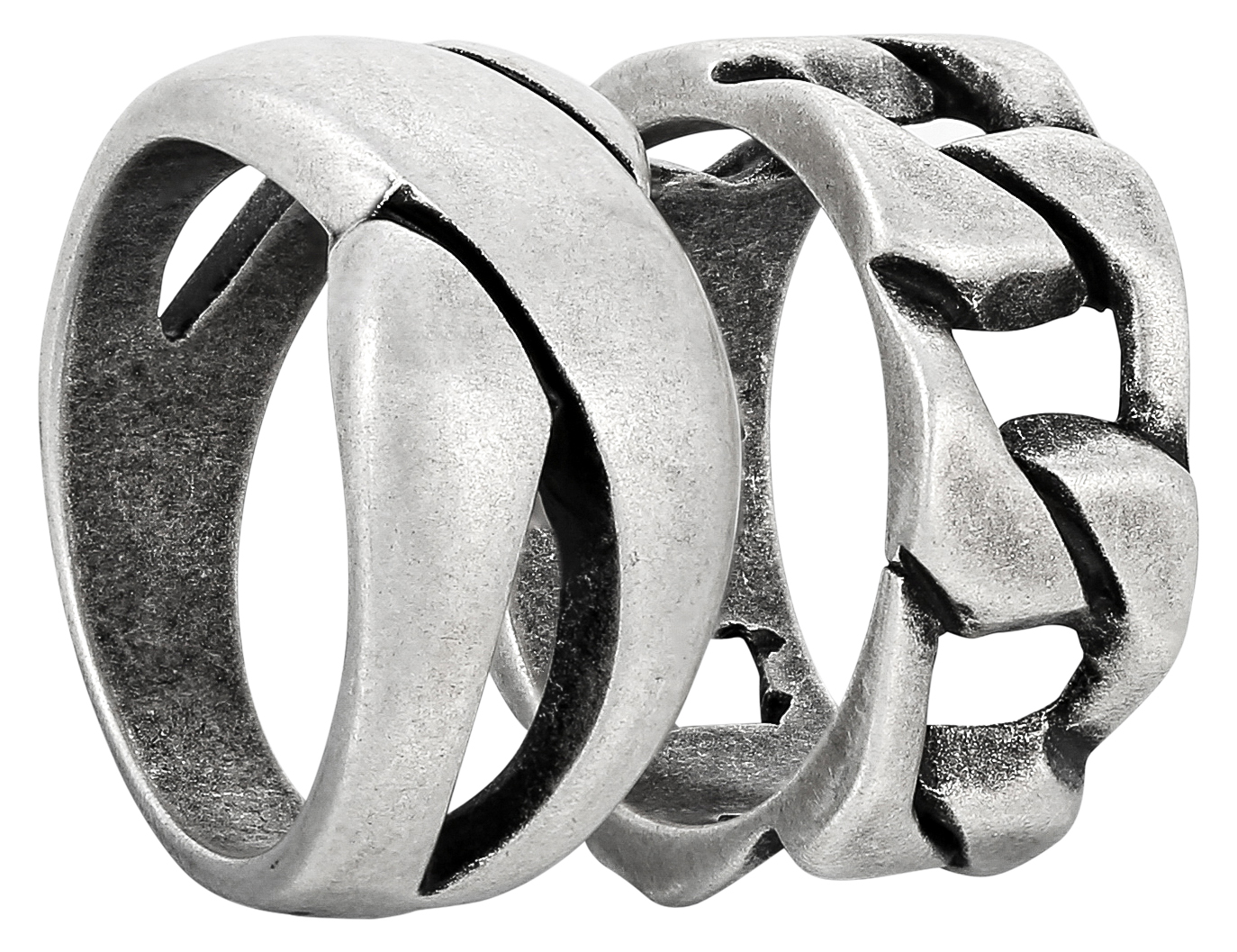 Ring, Silberfarben, Breiter Ring, Verschlungenes Design, Metall