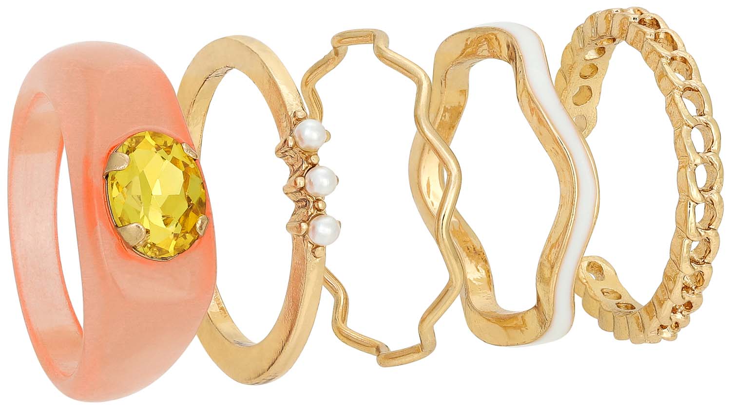 Ensemble de bagues - Summer Peach Ensemble de bagues - Summer Peach