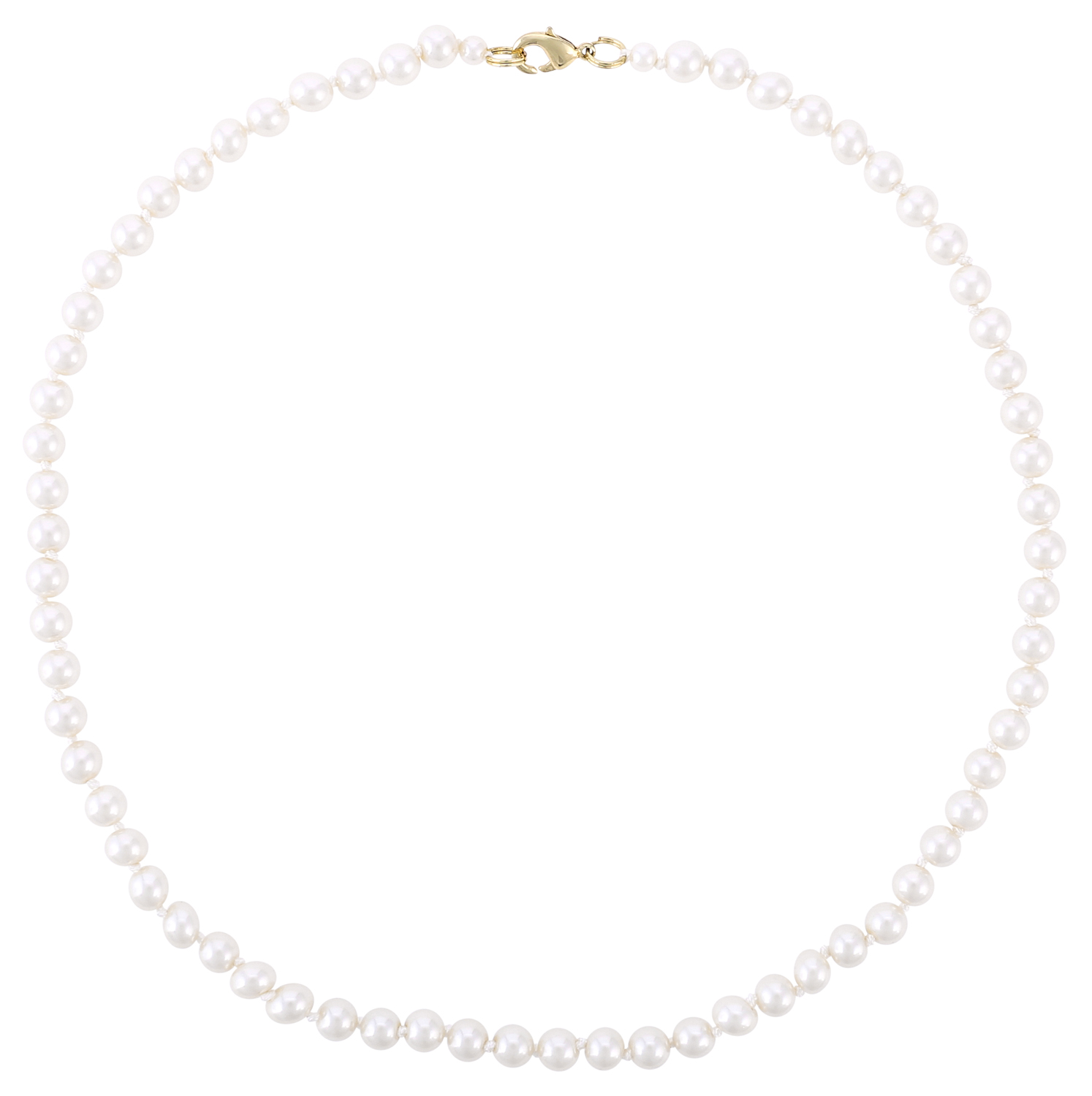 Perlenkette, Pearl necklace, Weiß, Klassisch, Clasp gold
