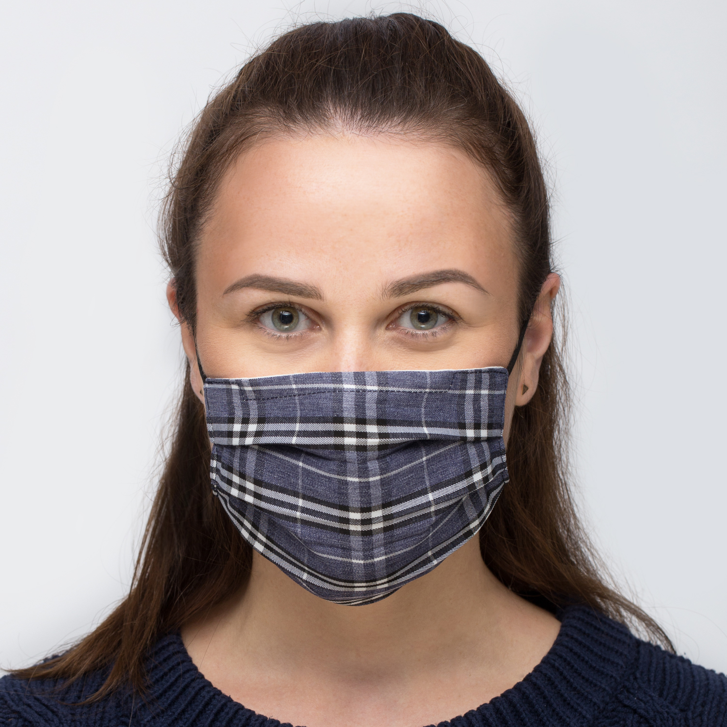 Mascarilla - Blue Checkered