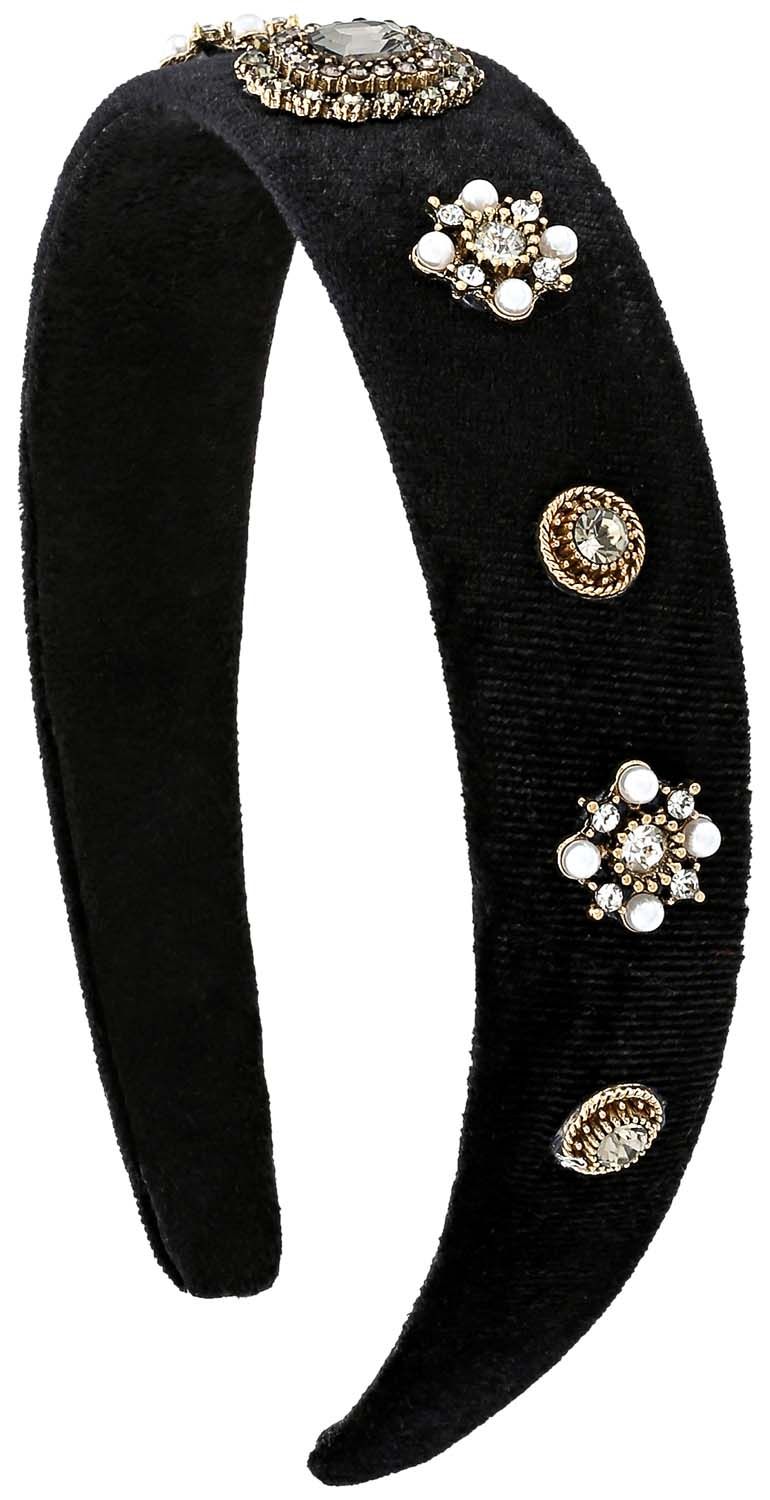 Casualfashion Haarreif Mit Strasssteinen – 4-reihig, Glitzernd, Ca. 1,5 Cm Breit