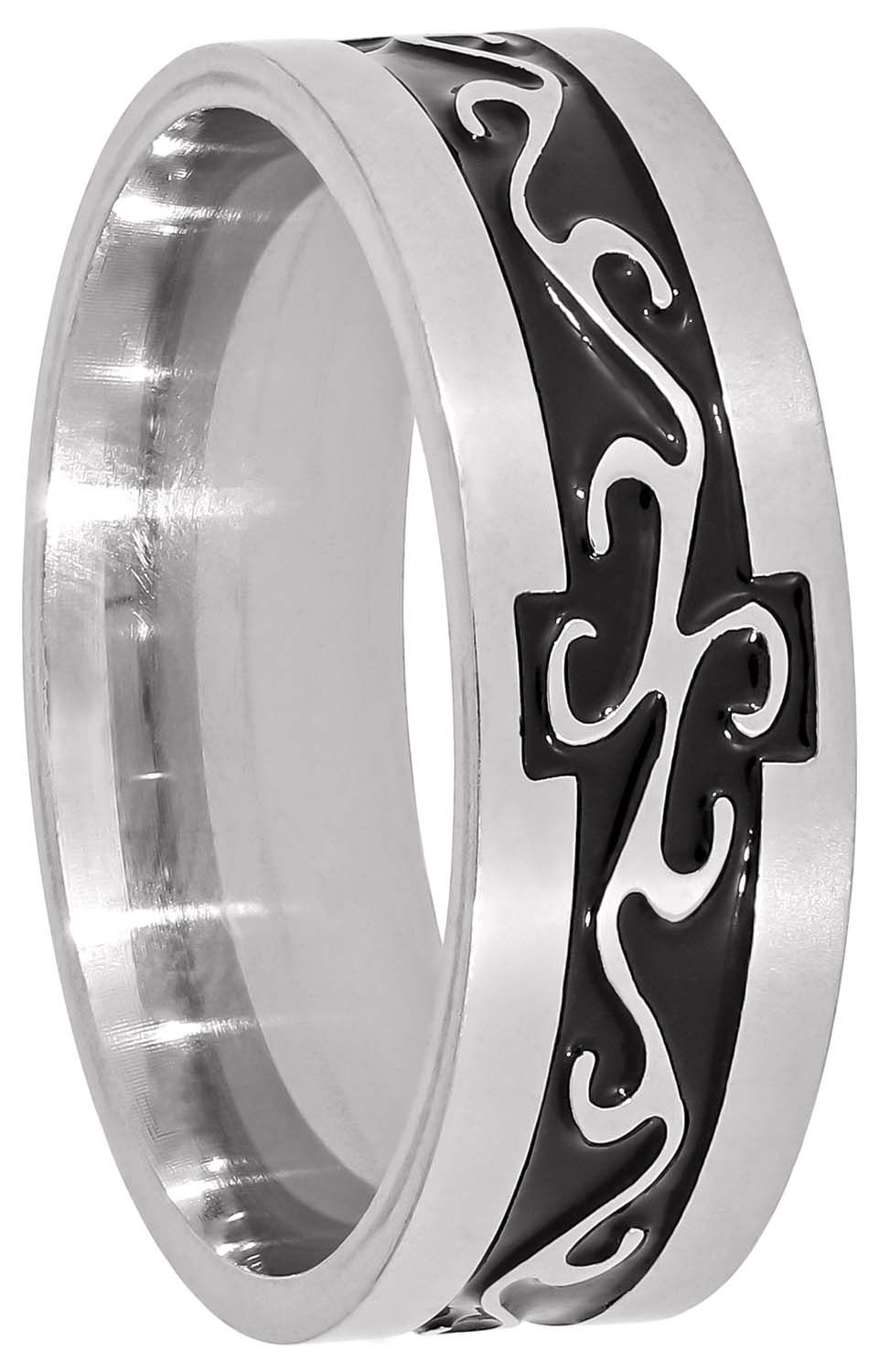 Lot De 3 Bagues Homme Acier Inoxydable Noir - Style Chaîne Rock Gothique - Largeur 6 Et 8 Mm - Cadeau Homme