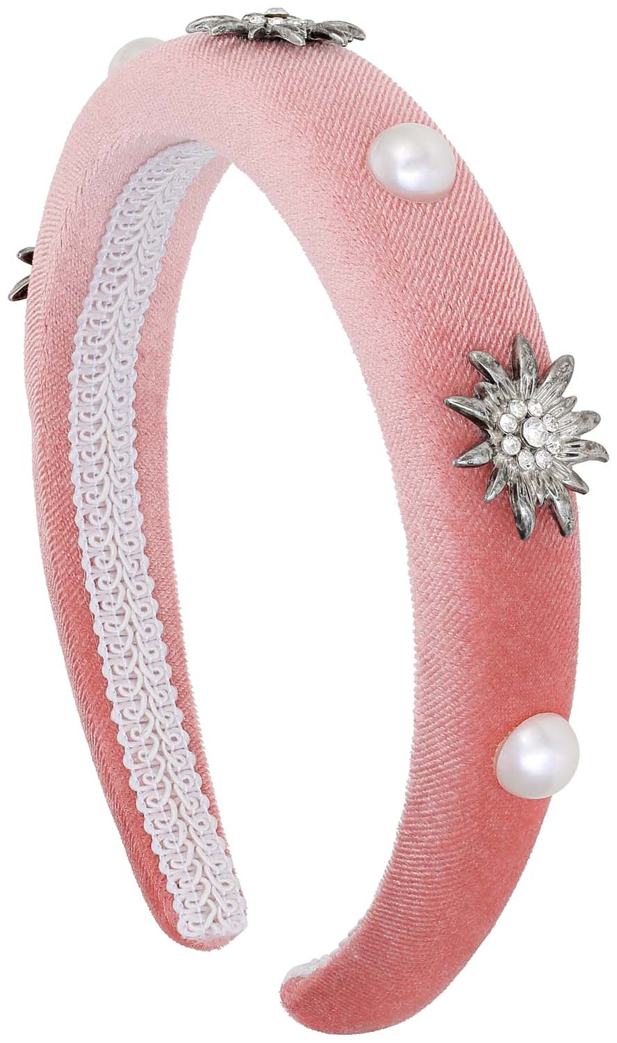 Oktoberfest Haarreif Damen - Eleganter Dirndl Haarschmuck Mit Edelweiß Und Strass