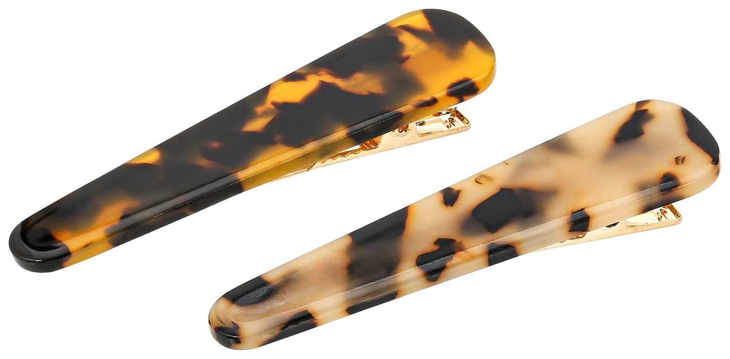 Set Da 3 Fermagli Banana Rotondi Piccoli Per Capelli - Marrone E Nero, Pettine In Plastica Altezza 2,5"