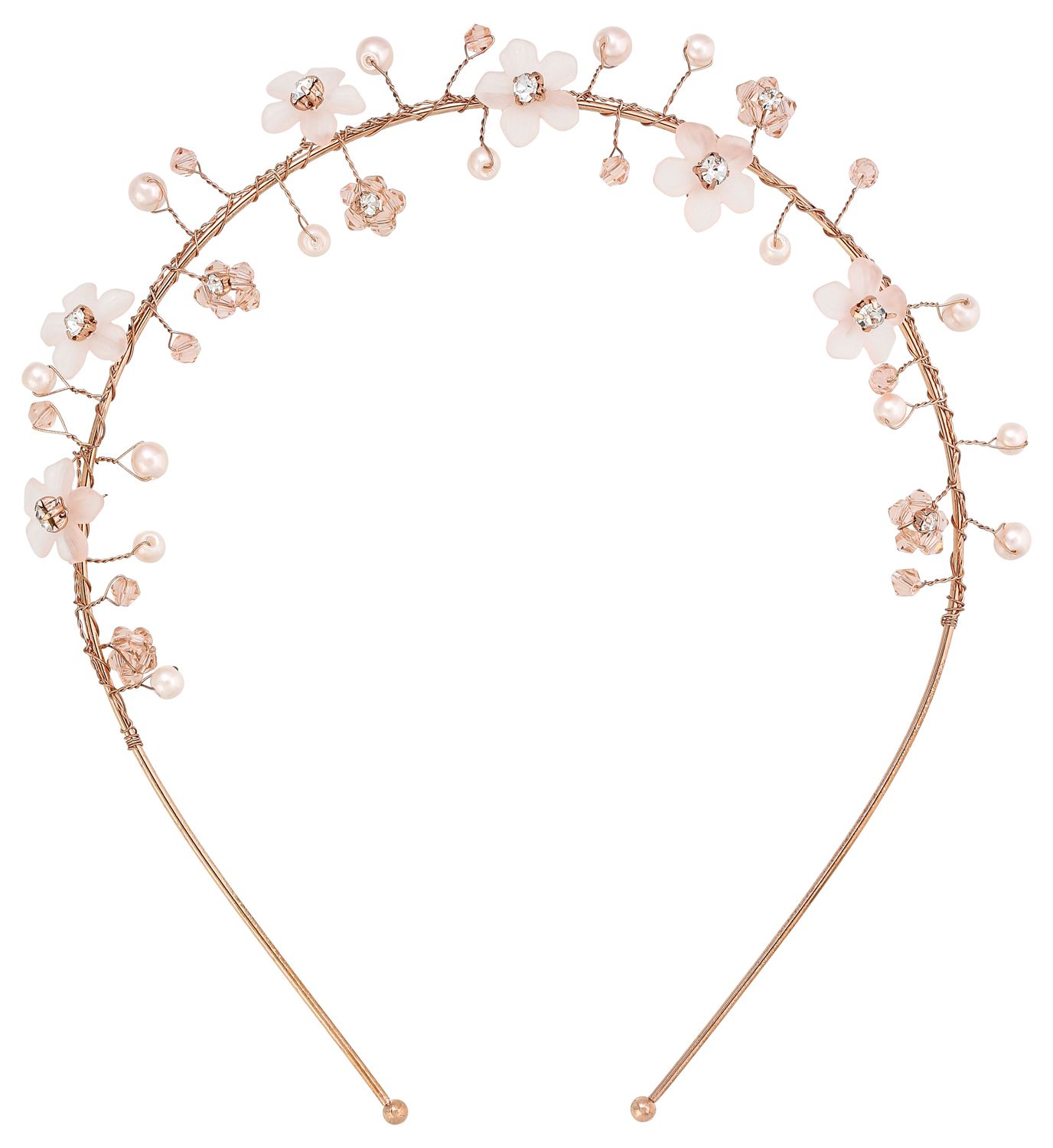 Cerchietto 'Bride' Oro Rosa Per Addio Al Nubilato - Accessorio Per Capelli Futura Sposa Con Scritta E Strass, Altezza 19 Cm - 2